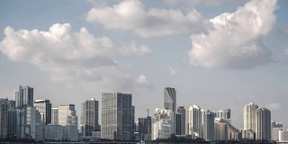 迈阿密城市天际线的时间流逝