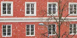 斯德哥尔摩街头的雪