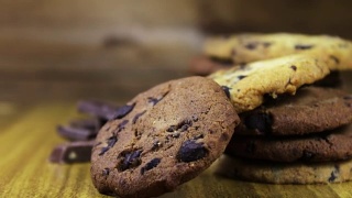 自制巧克力饼干的镜头视频素材模板下载