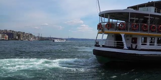 4K渡轮码头伊斯坦布尔-股票视频