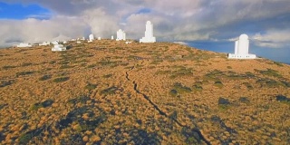 天文台和特内里费加那利山的航拍