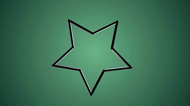 绿色背景上的星星形状动画