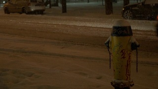 消防栓在雪地里视频素材模板下载