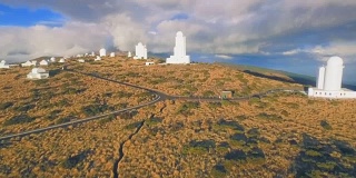 天文台和特内里费加那利山的航拍