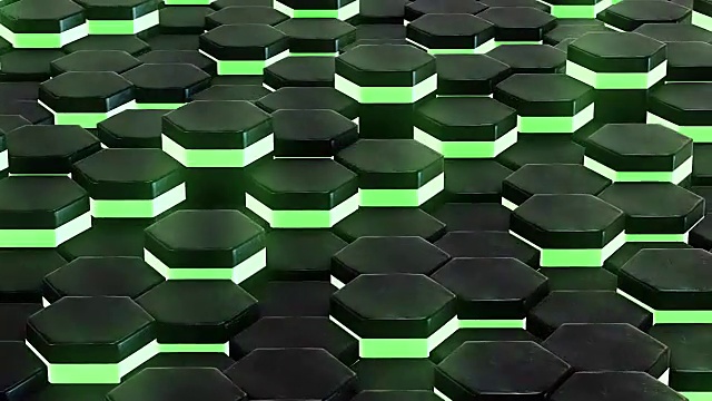 DJ背景与动画霓虹绿色六边形