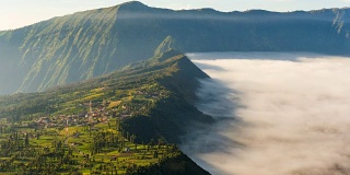 印度尼西亚东爪哇溴火山日出时的4K时间
