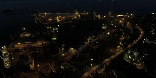 敖德萨海上贸易港鸟瞰图。乌克兰