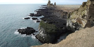 冰岛snaefellsnes半岛的Londrangar岩层。冰岛国家公园令人惊叹的火山景观