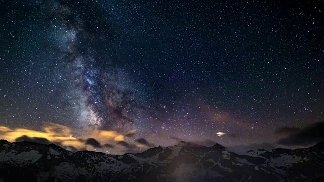 The apparent rotation of the Milky Way on the Alps