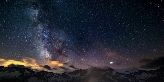 The apparent rotation of the Milky Way on the Alps