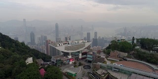 中国香港城上午天空湾空中城市景观全景4k