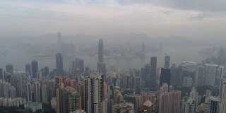 中国日出天空香港著名海湾航拍全景4k