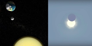 日食-双重视角-从地球和太空