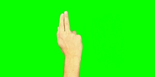 所有手势都用两个手指。一组11个手势。绿色的屏幕。轻击、滑动、滚动、双击、在触控板上绘制手势、触控板、平板电脑、智能手机、动理学小工具。用纯绿色代替alpha通道。