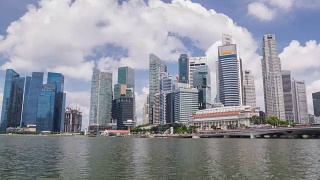 新加坡滨海湾天际线，新加坡，4K时间流逝视频素材模板下载