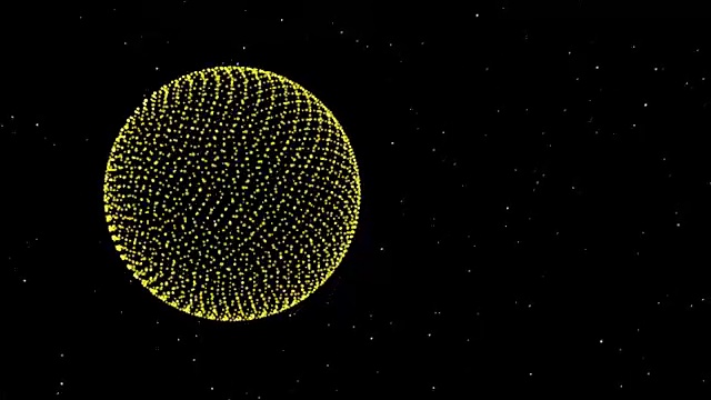 三维球体形状的粒子移动和旋转