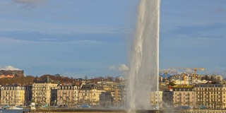 瑞士日内瓦市，有喷泉喷泉