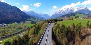 奥地利山路鸟瞰图