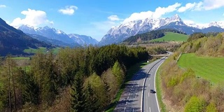 奥地利山路鸟瞰图