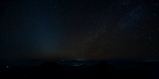 星星时光流逝，银河夜景，泰国江道山