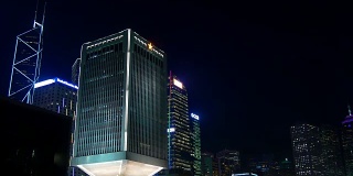 夜间香港湾大厦全景4k中国
