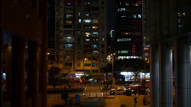 中国夜时间澳门城市街头生活4k