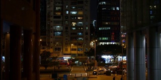 中国夜时间澳门城市街头生活4k