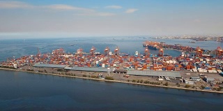 货运工业港鸟瞰图。马尼拉,菲律宾