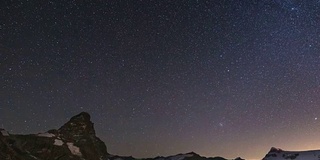 马特洪峰的星空，时间流逝