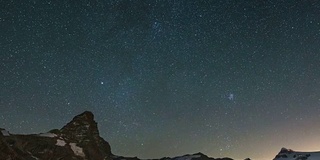 马特洪峰的星空，时间流逝