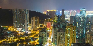 中国澳门著名的氹仔岛屋顶夜光全景4k时间推移