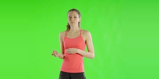 白种妇女绿屏切断体育锻炼适合健康
