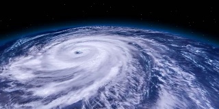 来自太空的飓风风暴龙卷风，卫星图像。变焦