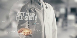 手牵手的医生注射流感疫苗