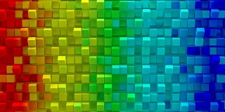 彩色渐变立方体3D渲染可循环的动画