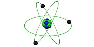 原子的模型转了过来。