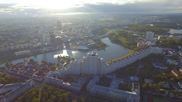 鸟瞰图，明斯克的城市景观