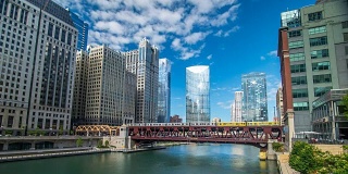 芝加哥河时间流逝地平线4K 1080P