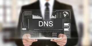 DNS，域名服务，全息图未来界面概念，增强虚拟现实