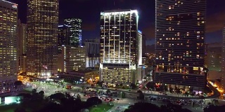 迈阿密市区天际线-空中展示之夜