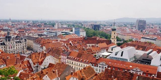 奥地利格拉茨的城市景观。美丽的欧洲城市，受欢迎的旅游目的地