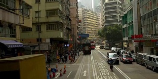 香港一天时间电车交通街道道路旅行全景4k中国