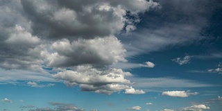 美丽的云景白昼时光流逝。云在天空中移动。全景场景