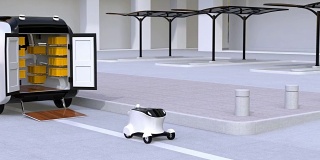 送货车推出自动驾驶送货机器人