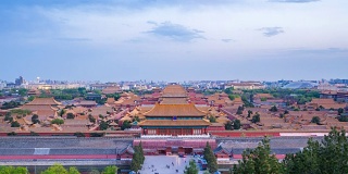 白天到夜晚的时光流逝视频，故宫在北京，中国时间流逝4k