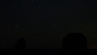 夜晚时光流逝:纪念碑谷平顶山上令人惊叹的星夜视频素材模板下载