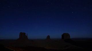 夜晚时光流逝:纪念碑谷平顶山上令人惊叹的星夜视频素材模板下载