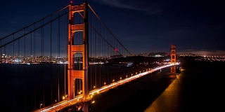 金门大桥旧金山夜时光流逝