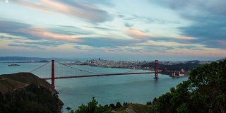 金门大桥和旧金山时光流逝