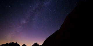 来自约书亚树国家公园的英仙座流星雨与银河系时间流逝